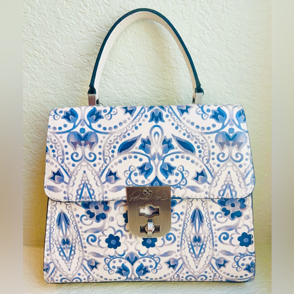 PATRICIA NASH 🦋 Chauny Leather Satchel white Italian Folklore collection. NWT